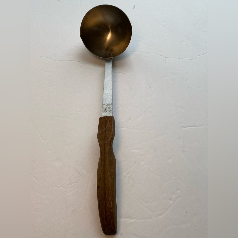 Vintage Cutco Ladle No 15 Brown Swirl Handle Stainless Steel 12" Soup Spoon USA